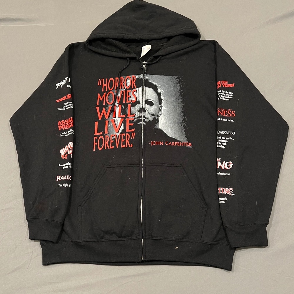 John Carpenter Horror Movies Will Live Forever Michael Myers Zip Hoodie Large
